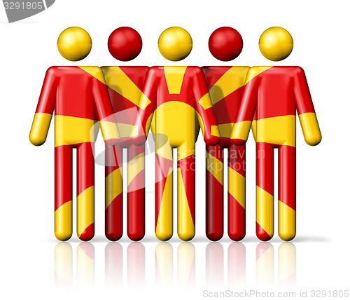 Image of Flag of Macedonia on stick figure