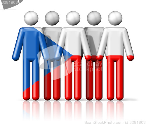 Image of Flag of Czech Republic on stick figure