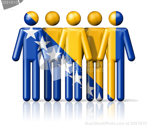 Image of Flag of Bosnia and Herzegovina on stick figure