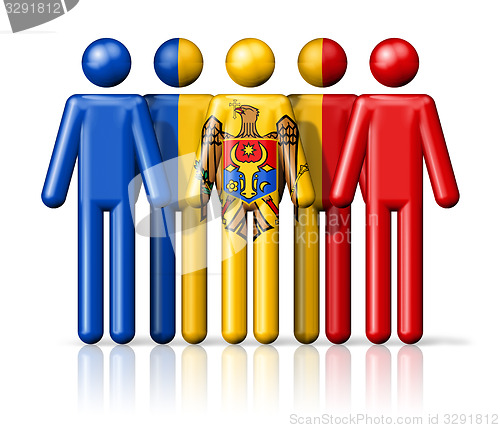 Image of Flag of Moldova on stick figure