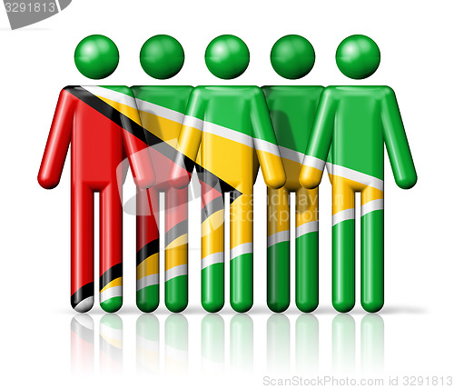 Image of Flag of Guyana on stick figure
