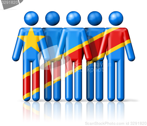Image of Flag of Democratic Republic of the Congo on stick figure