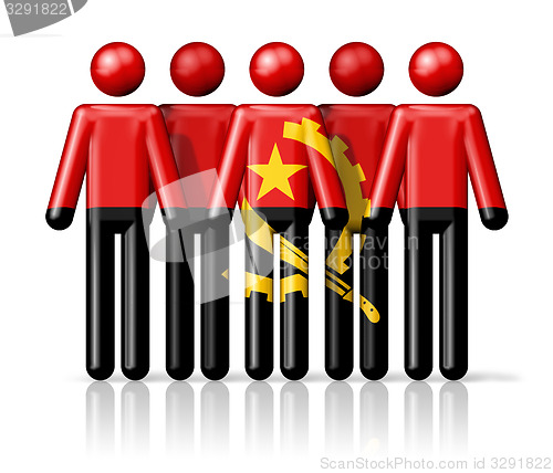 Image of Flag of Angola on stick figure