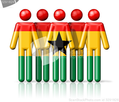 Image of Flag of Ghana on stick figure