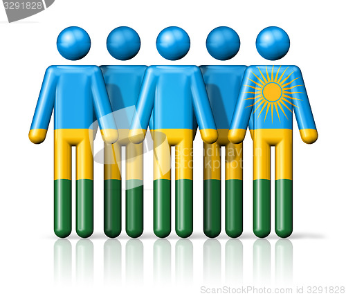 Image of Flag of Rwanda on stick figure