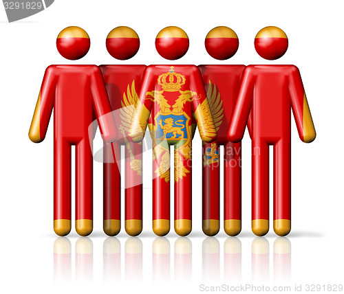 Image of Flag of Montenegro on stick figure