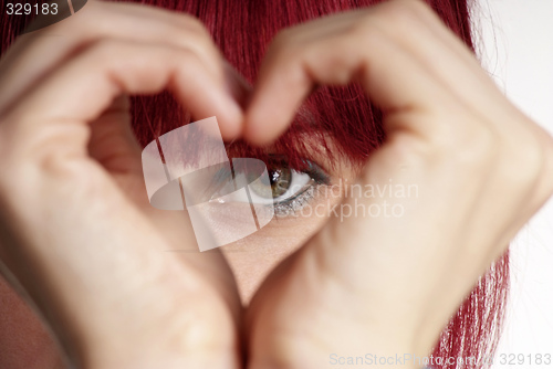 Image of woman shows heart