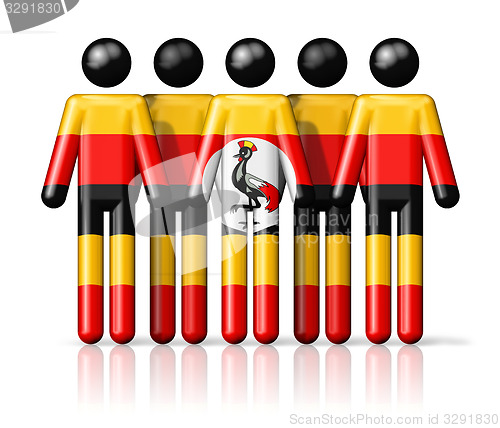 Image of Flag of Uganda on stick figure