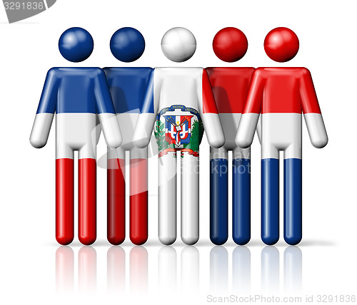 Image of Flag of Dominican Republic on stick figure