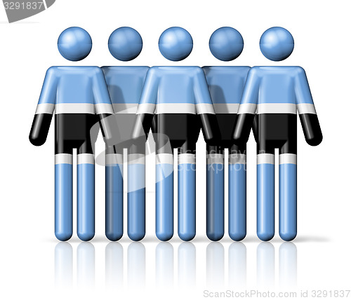 Image of Flag of Botswana on stick figure