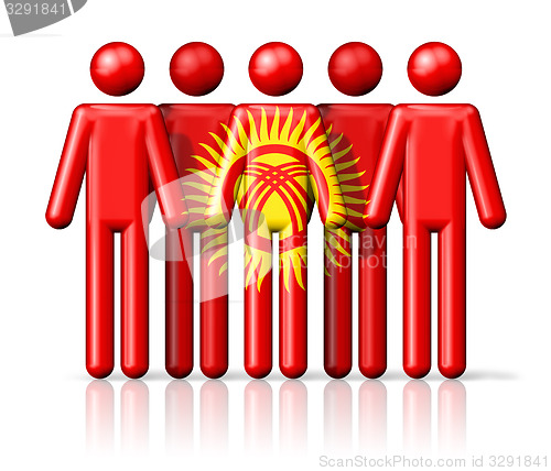 Image of Flag of Kyrgyzstan on stick figure