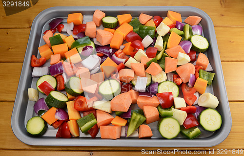 Image of Chopped raw vegetables - suitable for roasting