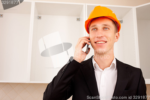 Image of engineer talking on the phone