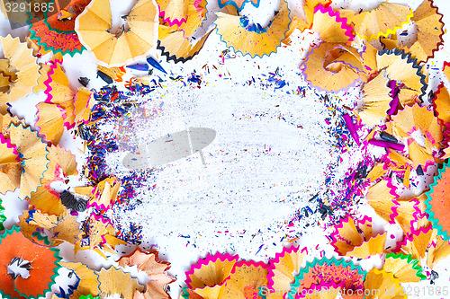 Image of pencil shavings with copy-space