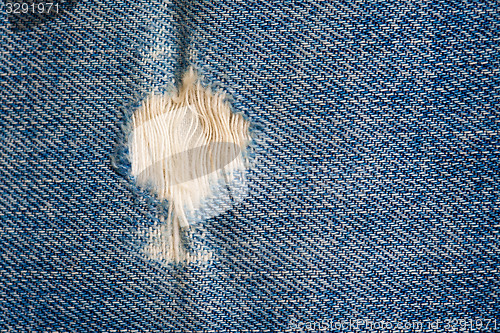 Image of frayed blue jeans