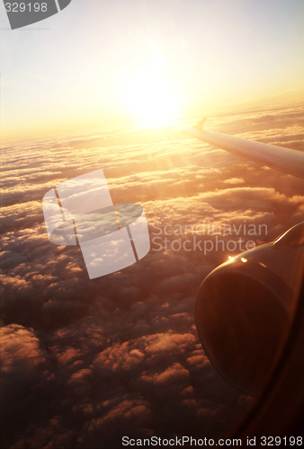 Image of airplane sunrise