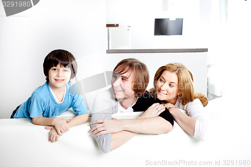 Image of happy family in the interior