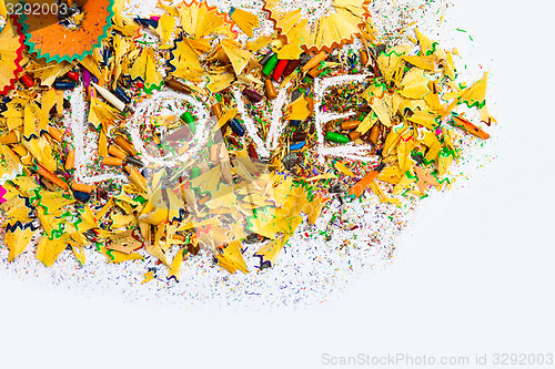 Image of The word Love on the white background