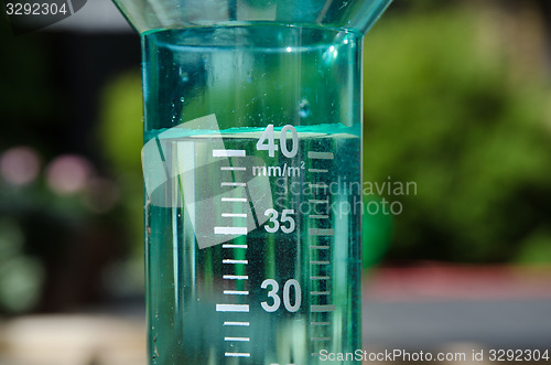 Image of Filled rain gauge