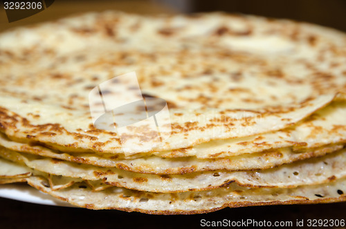 Image of Stack of newly made pancakes