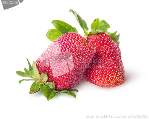 Image of Two freshly strawberries