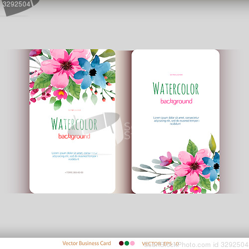 Image of Set of abstract watercolor cards.