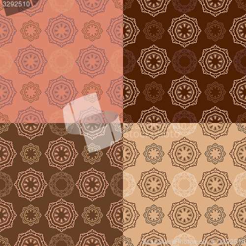 Image of Set of four ornamental seamless pattern.