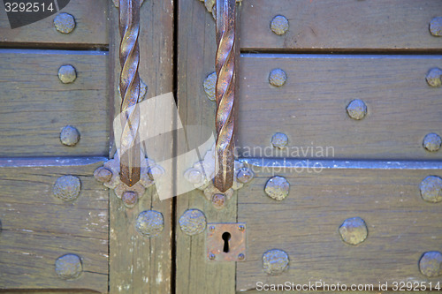 Image of abstract  house  door     in italy  lombardy           closed  n