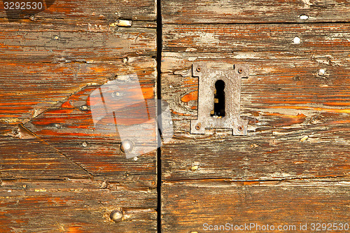 Image of abstract  house  door     in italy  lombardy   red   closed  nai