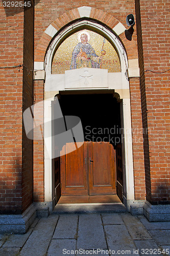 Image of door   in italy  lombardy   column  the milano  saint