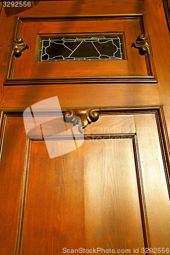 Image of abstract  house  door     in italy  lombardy   red window