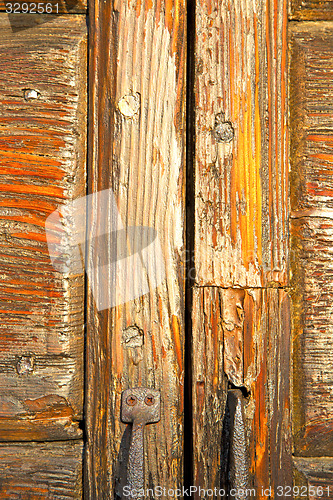 Image of abstract  house  door     in italy  lombardy  red