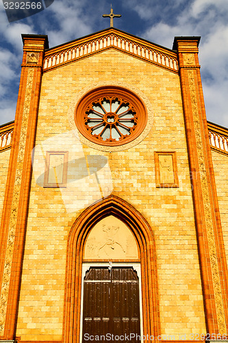 Image of  lombardy    in  the villa cortese   old   church  closed brick 