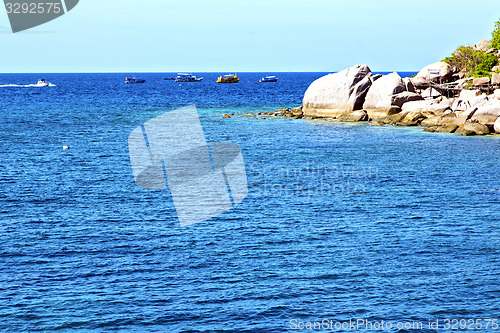 Image of boat  in thailand kho tao bay abstract of a  water   south china