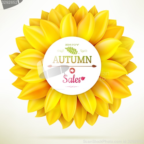 Image of Sunflower autumn sale. EPS 10