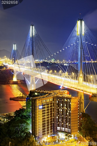 Image of Ting Kau bridge at night