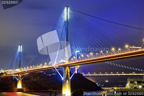 Image of Ting Kau bridge at night