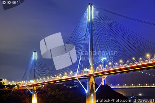 Image of Ting Kau bridge at night