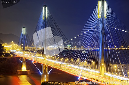 Image of Ting Kau bridge at night