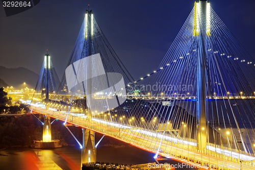Image of Ting Kau bridge at night