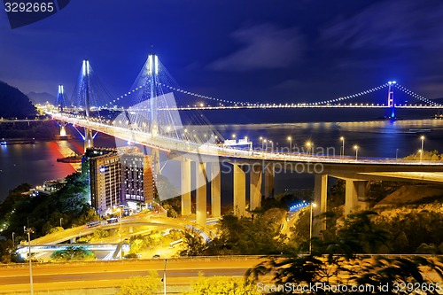 Image of Ting Kau bridge at night