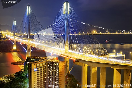 Image of Ting Kau bridge at night