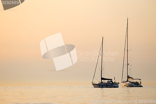 Image of Boats anchored in Adriatic sea