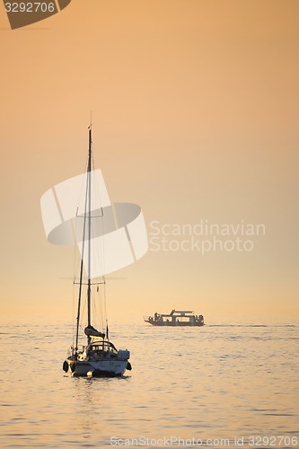 Image of Boats sailing in sea