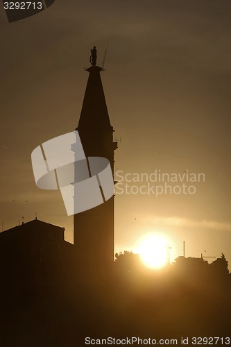 Image of Saint Euphemia bell tower at sunset