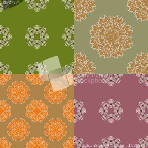 Image of Set of four ornamental seamless pattern.