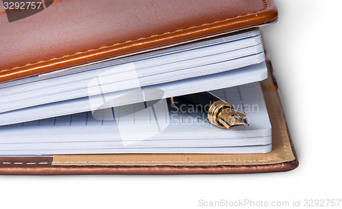 Image of Closeup fountain pen in the notebook