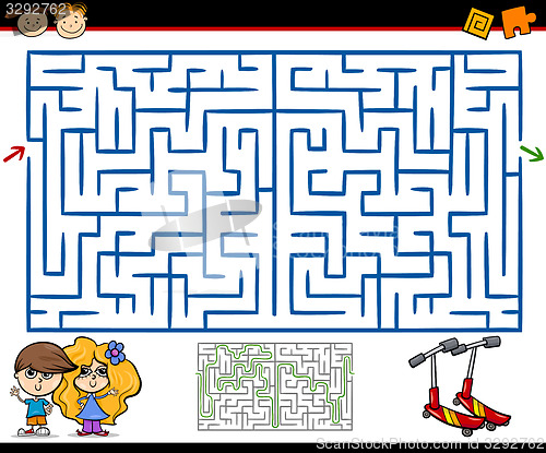 Image of cartoon maze or labyrinth game