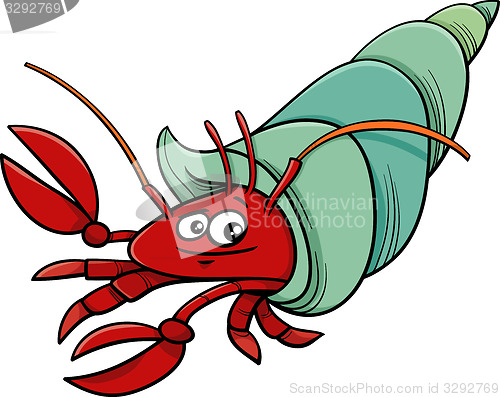 Image of sea hermit crab cartoon illustration