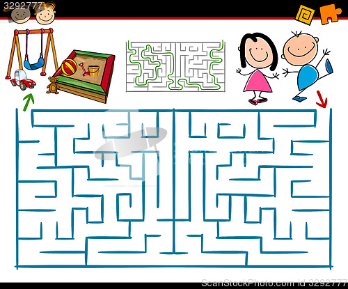 Image of cartoon maze or labyrinth game